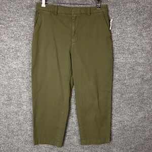 NEW GAP Straight Up Khaki Petite Pants Olive‎ Green Size 10